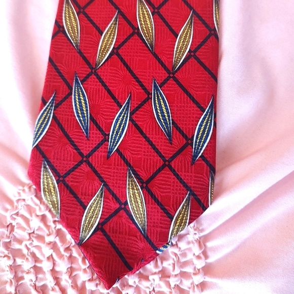 RETRO RED and BLACK SILK TIE by Z INC. - Picture 1 of 7